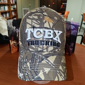 TCBX Trucking Brainerd MN Camo Embroidered Letters Strap-on Hat Cap